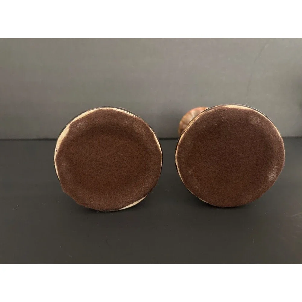 Hermitage Pottery Beautiful Marble Canders Holders Set of 2 swirl pattern 6 in